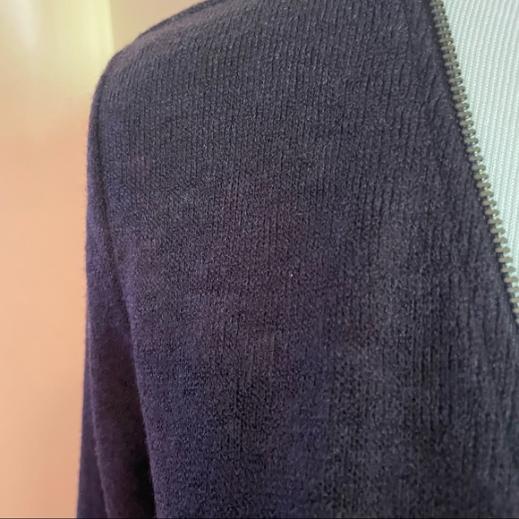 MICHAEL KORS Deep Plum Knit Sweater Dress With Zipper Front Size Medium - Picture 5 of 7